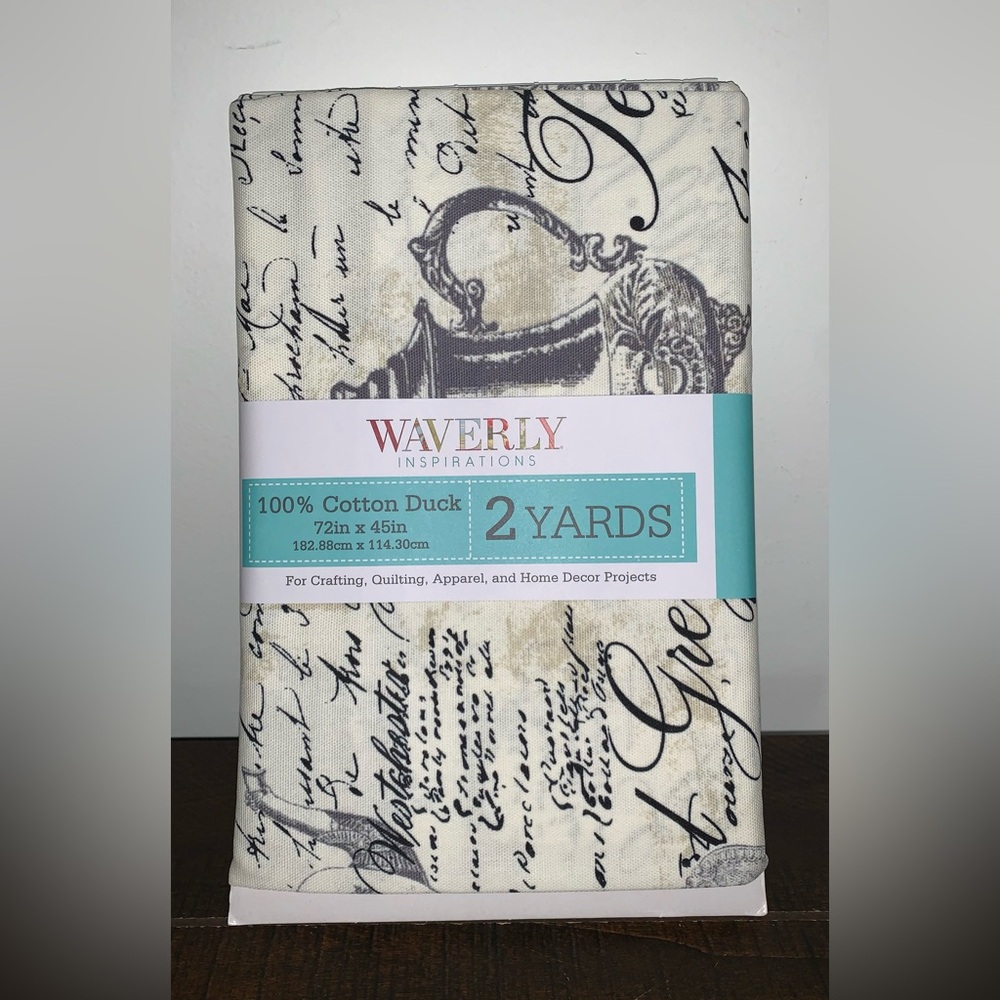 Waverly Inspirations Cotton Duck Fabric with Script Design